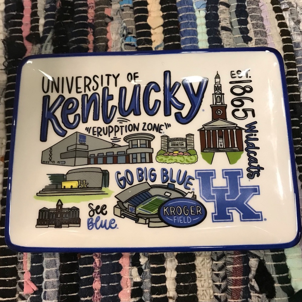 University of Kentucky Glass Ceramic Trinket Tray Dish